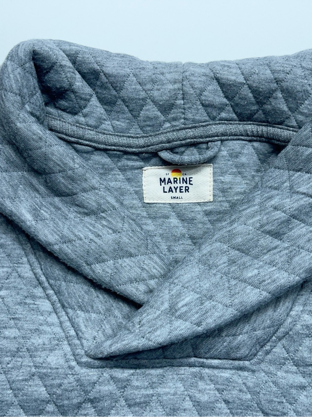 Marine Layer Lady Corbet Pullover Womens Size Small Gray Diamond Quilted. READ - Picture 4 of 12